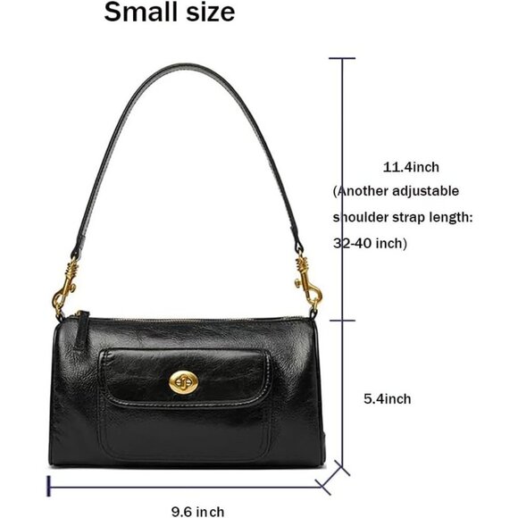 Women's Stylish Genuine Leather Shoulder Bag Lady  with Two Strap - Picture 2 of 6